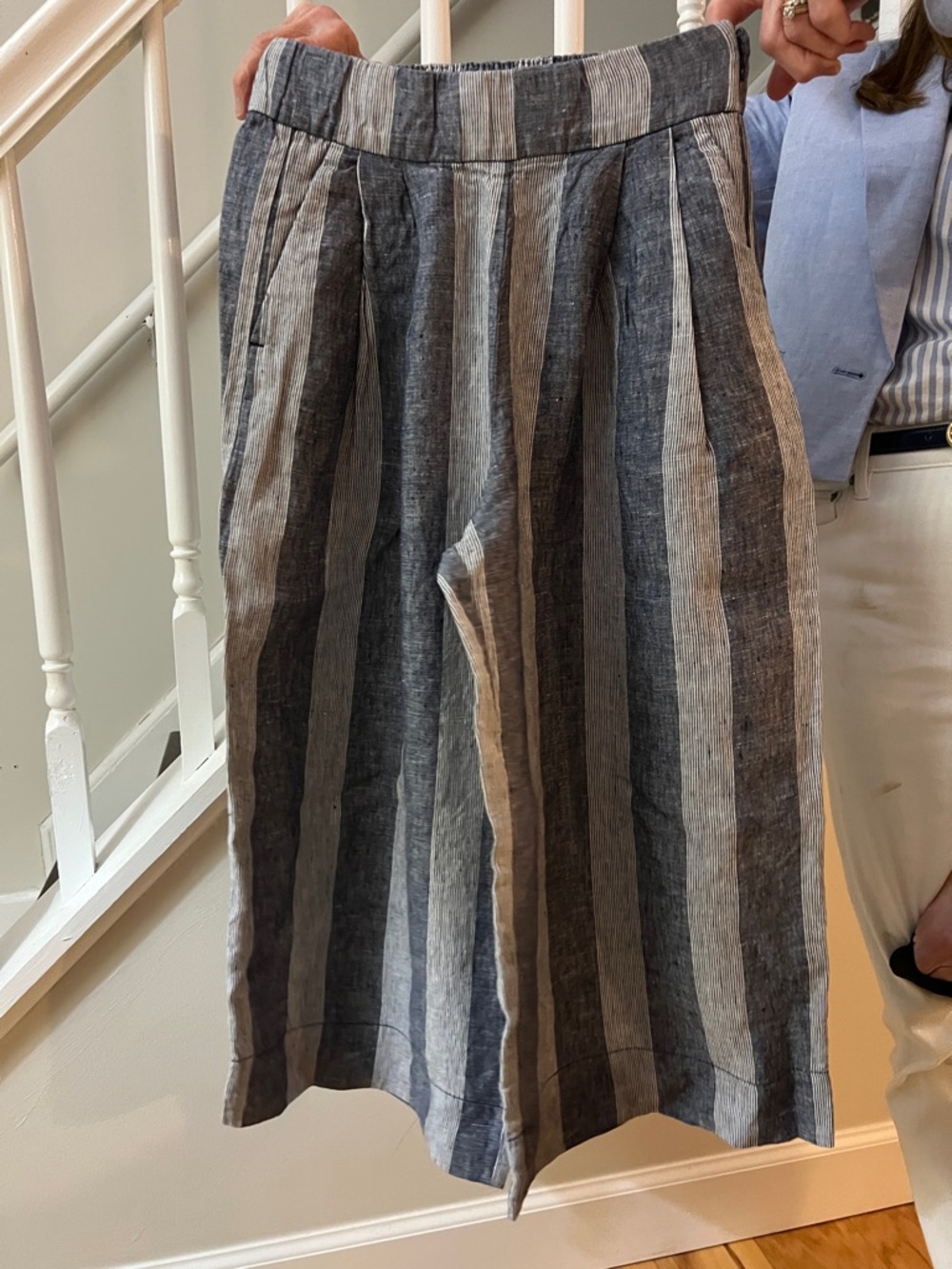 Gap Striped Wide-Leg Pants in Blue and White